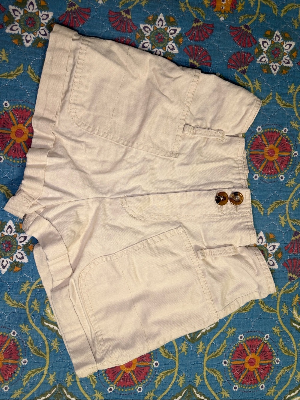 Forever 21 Cream High-Rise Utility Shorts